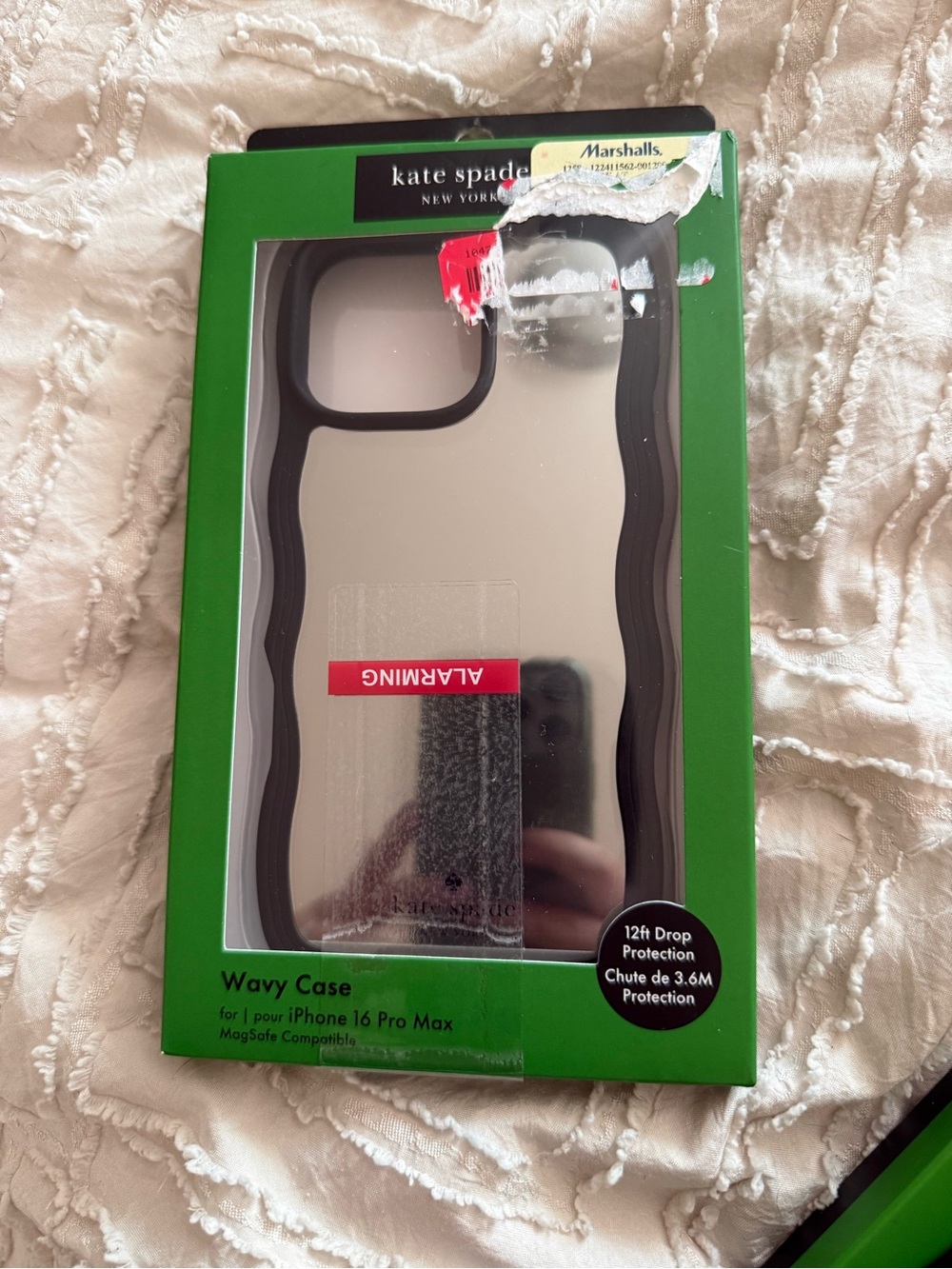 kate spade Clear Wavy Case with Black Trim for iPhone 16 Pro Max